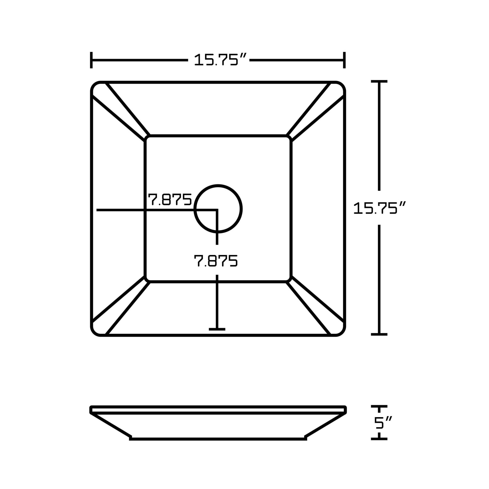 American Imaginations AI-17952 16" White Square Ceramic Above Counter Bathroom Vessel Sink Set