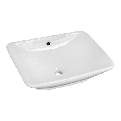American Imaginations AI-17961 22" White Rectangular Ceramic Above Counter Bathroom Vessel Sink Set