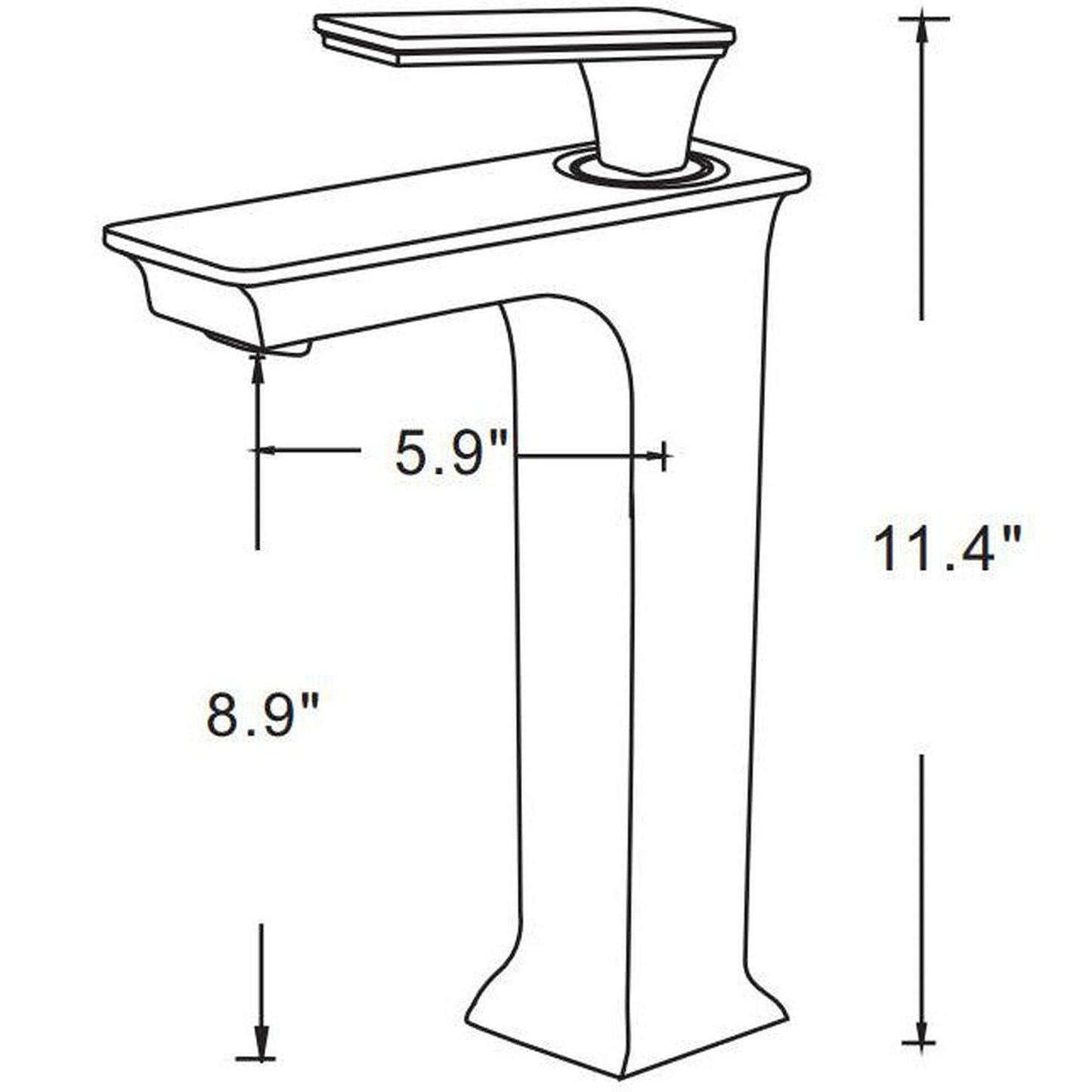 American Imaginations AI-17963 22" White Rectangular Ceramic Above Counter Bathroom Vessel Sink Set