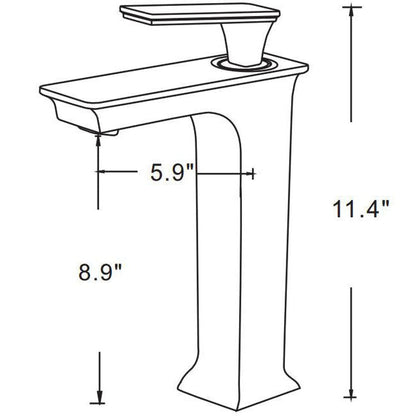 American Imaginations AI-17968 17" White Square Ceramic Above Counter Bathroom Vessel Sink Set