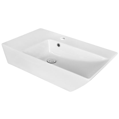 American Imaginations AI-18059 26" White Rectangular Ceramic Above Counter Bathroom Vessel Sink Set
