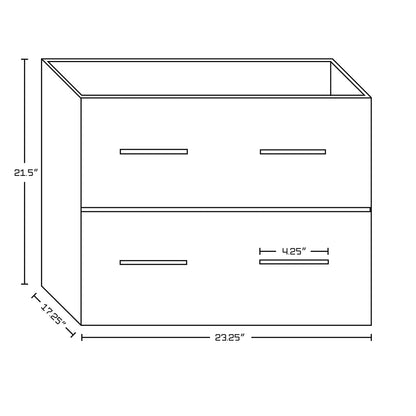 American Imaginations AI-18591 24" White Rectangular Wall Mount Modern Vanity Set
