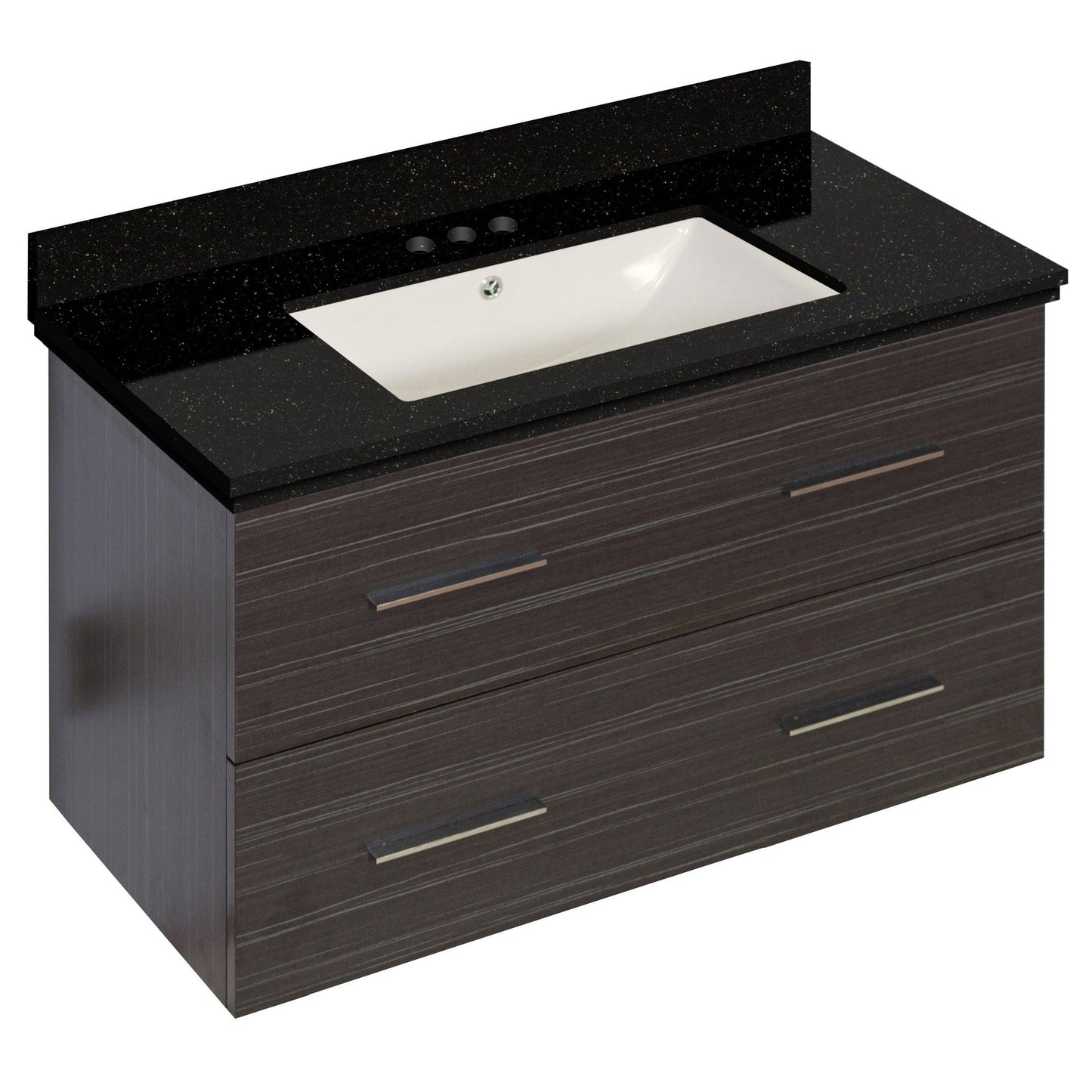 American Imaginations AI-18648 36" Dawn Grey Rectangular Wall Mount Modern Vanity Set