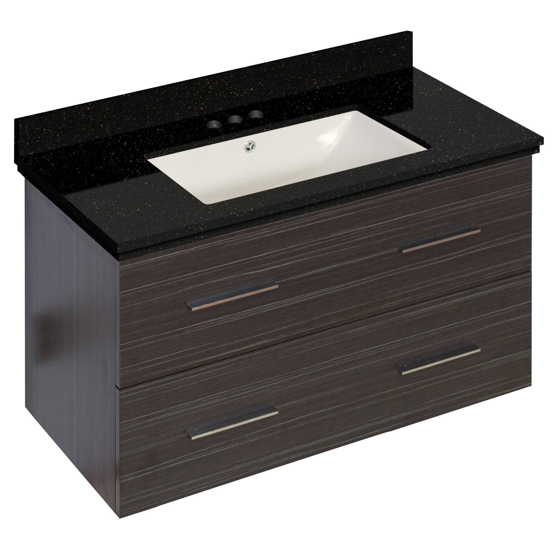 American Imaginations AI-18648 36" Dawn Grey Rectangular Wall Mount Modern Vanity Set