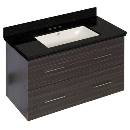 American Imaginations AI-18648 36" Dawn Grey Rectangular Wall Mount Modern Vanity Set