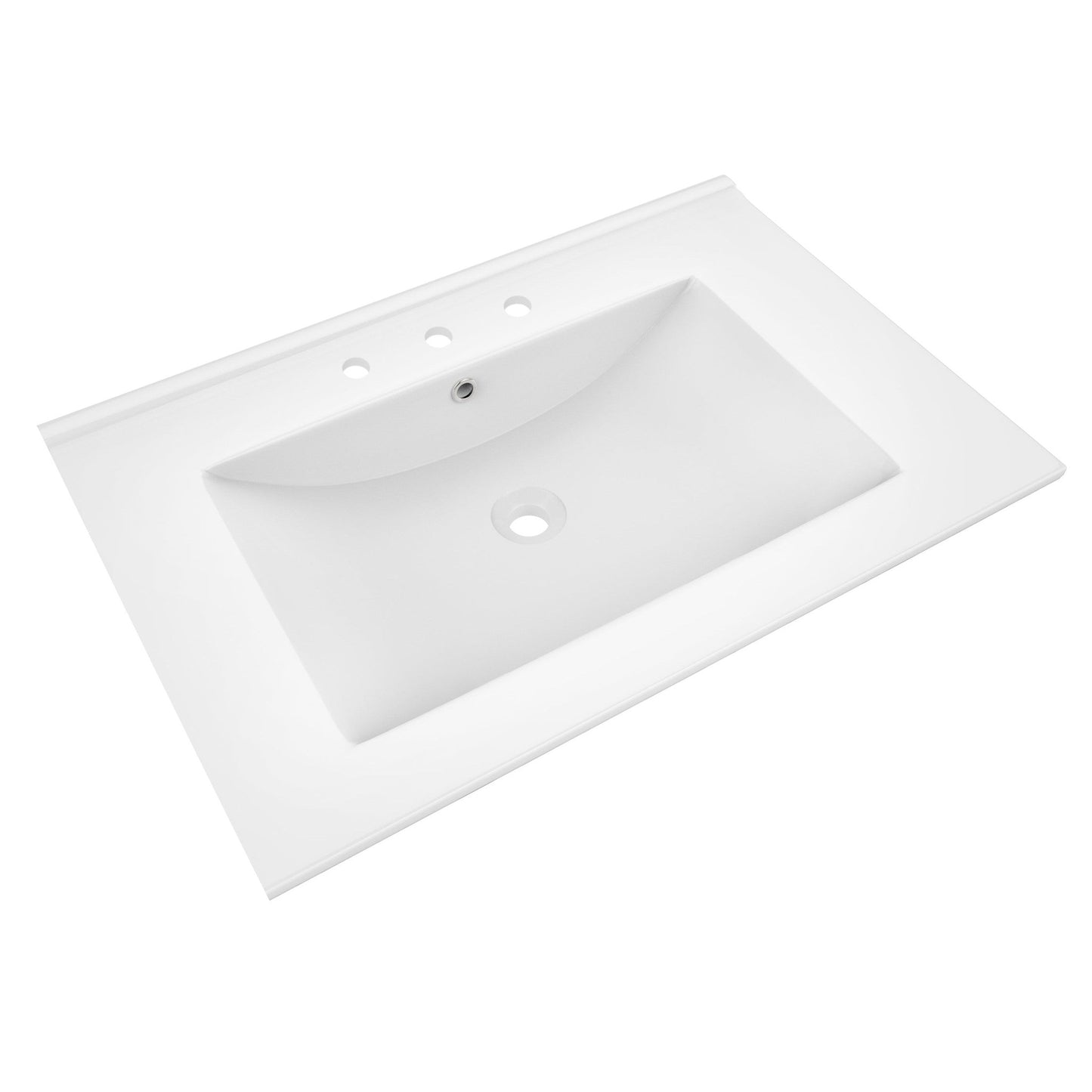 American Imaginations AI-18792 38" White Rectangular Wall Mount Modern Vanity Set