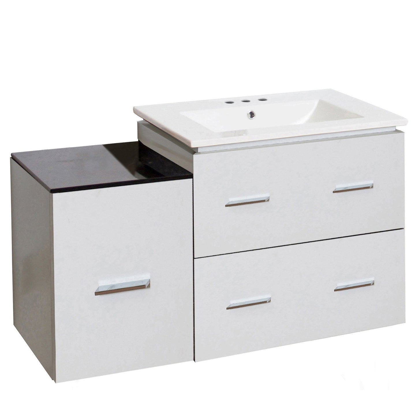 American Imaginations AI-18792 38" White Rectangular Wall Mount Modern Vanity Set