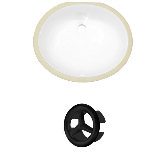 American Imaginations AI-20350 20" White Oval Ceramic Undermount Bathroom Sink Set