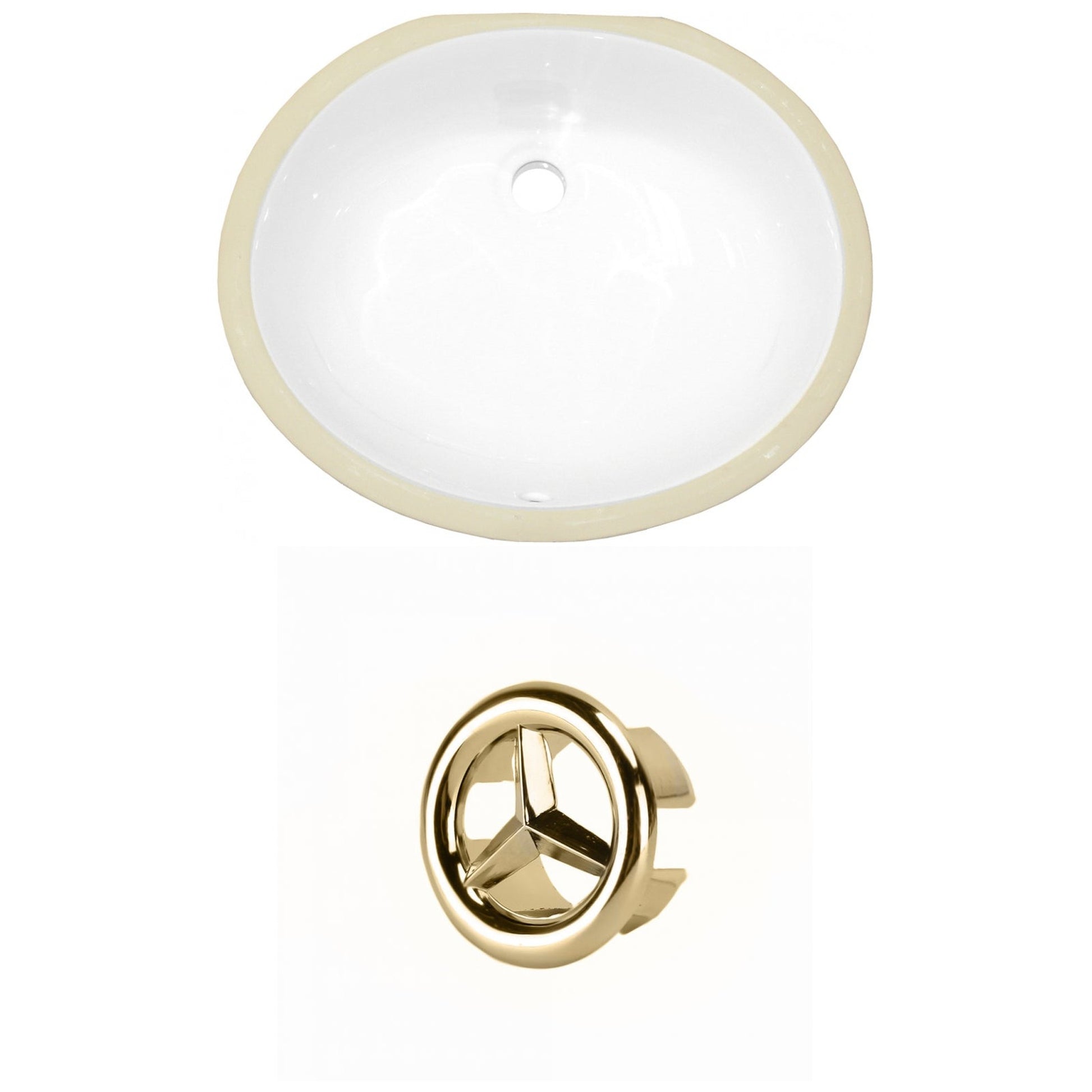 American Imaginations AI-20355 20" White Oval Ceramic Undermount Bathroom Sink Set