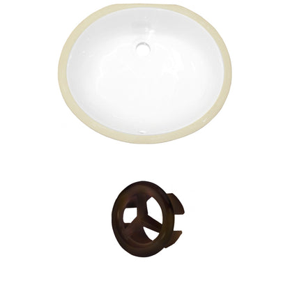 American Imaginations AI-20356 20" White Oval Ceramic Undermount Bathroom Sink Set
