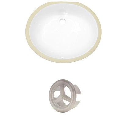 American Imaginations AI-20392 20" White Oval Ceramic Undermount Bathroom Sink Set