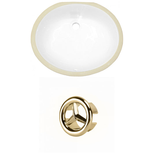 American Imaginations AI-20395 20" White Oval Ceramic Undermount Bathroom Sink Set