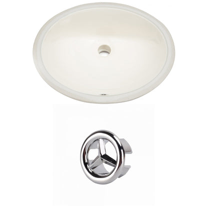 American Imaginations AI-20397 20" Biscuit Oval Ceramic Undermount Bathroom Sink Set