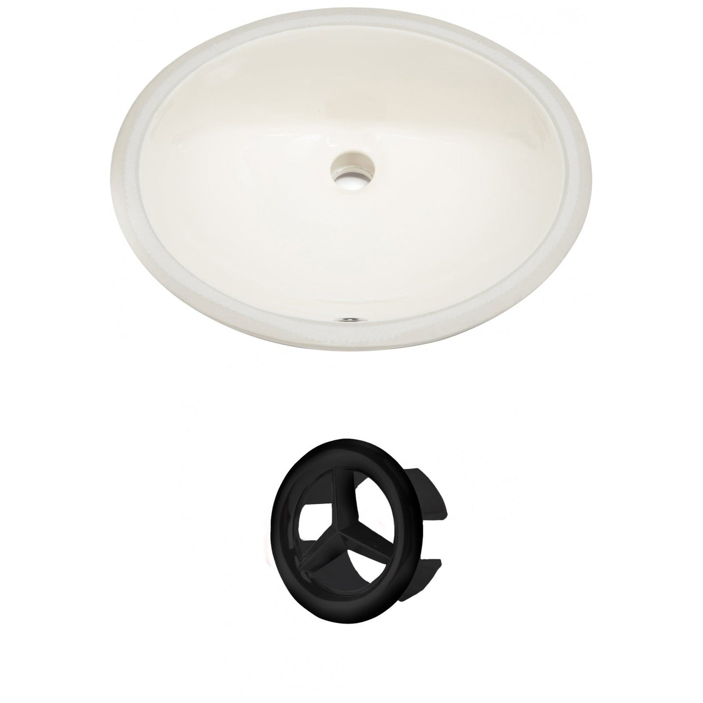 American Imaginations AI-20398 20" Biscuit Oval Ceramic Undermount Bathroom Sink Set