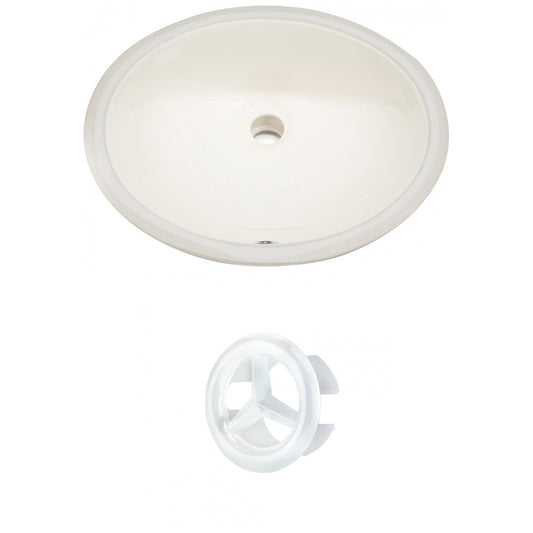 American Imaginations AI-20399 20" Biscuit Oval Ceramic Undermount Bathroom Sink Set