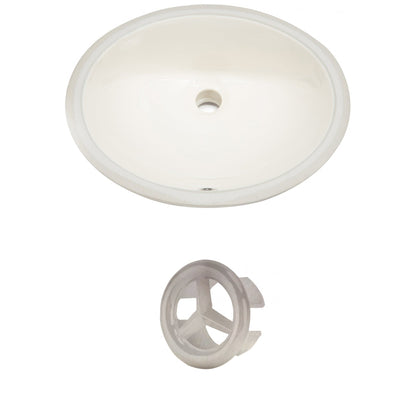 American Imaginations AI-20400 20" Biscuit Oval Ceramic Undermount Bathroom Sink Set