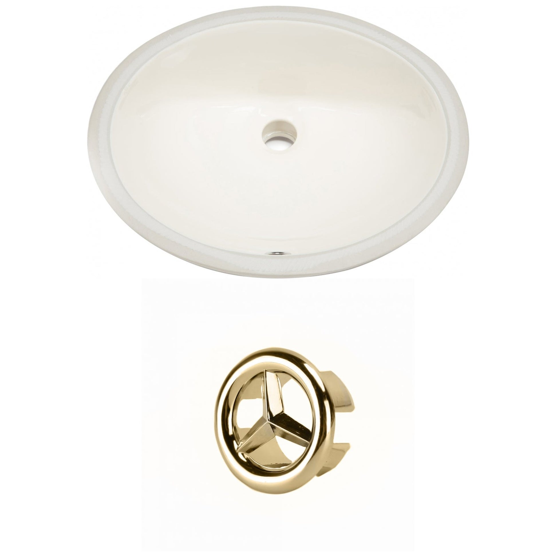 American Imaginations AI-20403 20" Biscuit Oval Ceramic Undermount Bathroom Sink Set