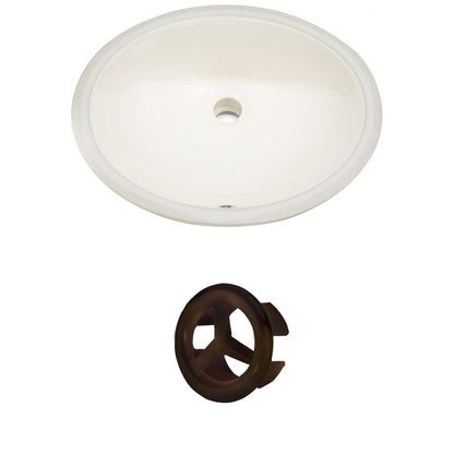American Imaginations AI-20404 20" Biscuit Oval Ceramic Undermount Bathroom Sink Set
