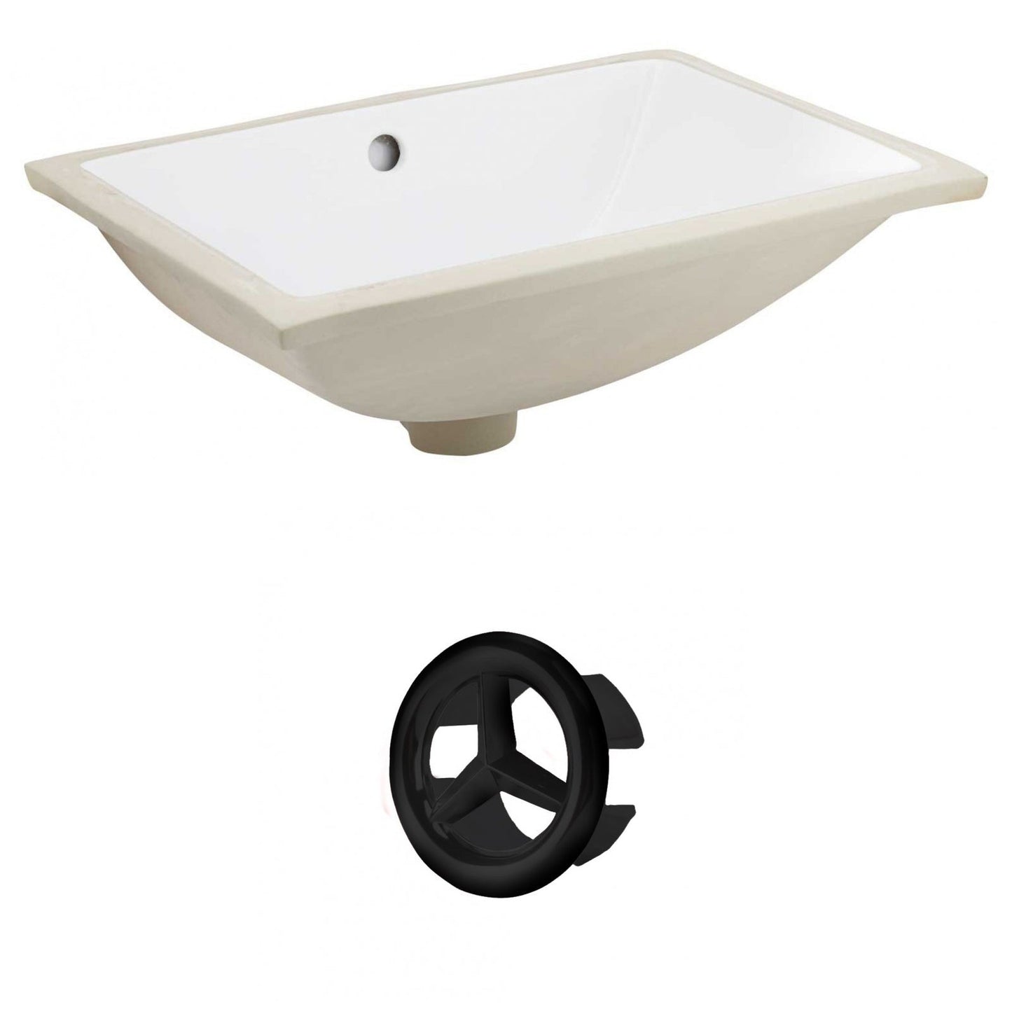 American Imaginations AI-20406 21" White Rectangular Ceramic Undermount Bathroom Sink Set
