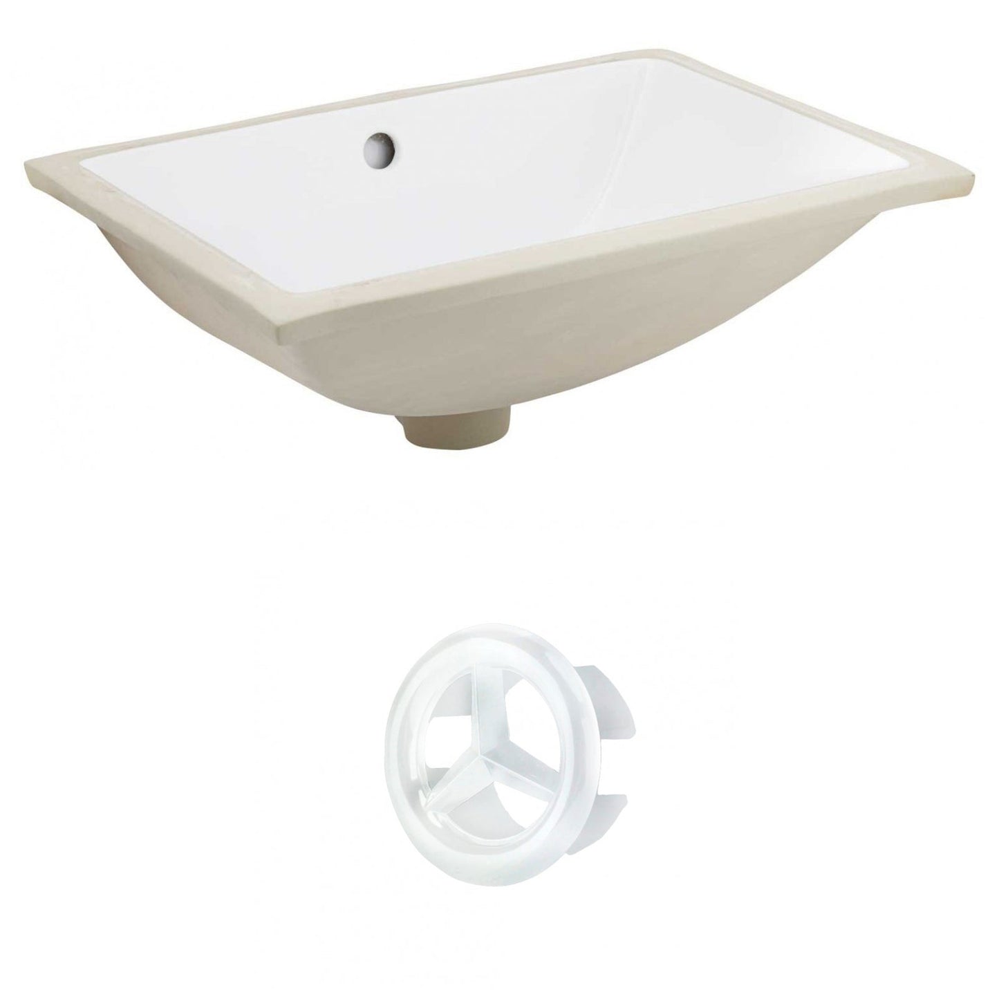 American Imaginations AI-20407 21" White Rectangular Ceramic Undermount Bathroom Sink Set