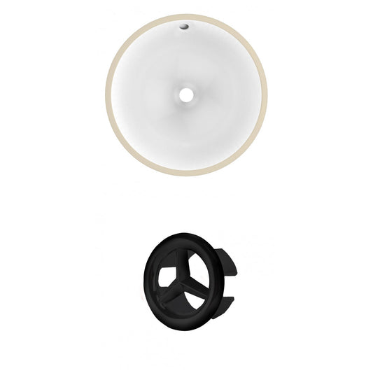 American Imaginations AI-20414 17" White Round Ceramic Undermount Bathroom Sink Set