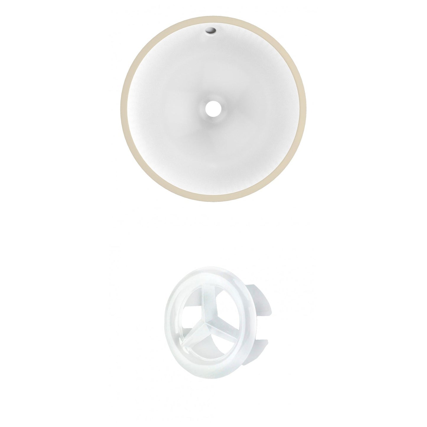 American Imaginations AI-20415 17" White Round Ceramic Undermount Bathroom Sink Set
