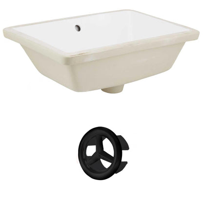 American Imaginations AI-20422 18" White Rectangular Ceramic Undermount Bathroom Sink Set