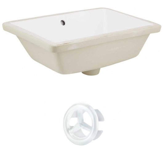 American Imaginations AI-20423 18" White Rectangular Ceramic Undermount Bathroom Sink Set