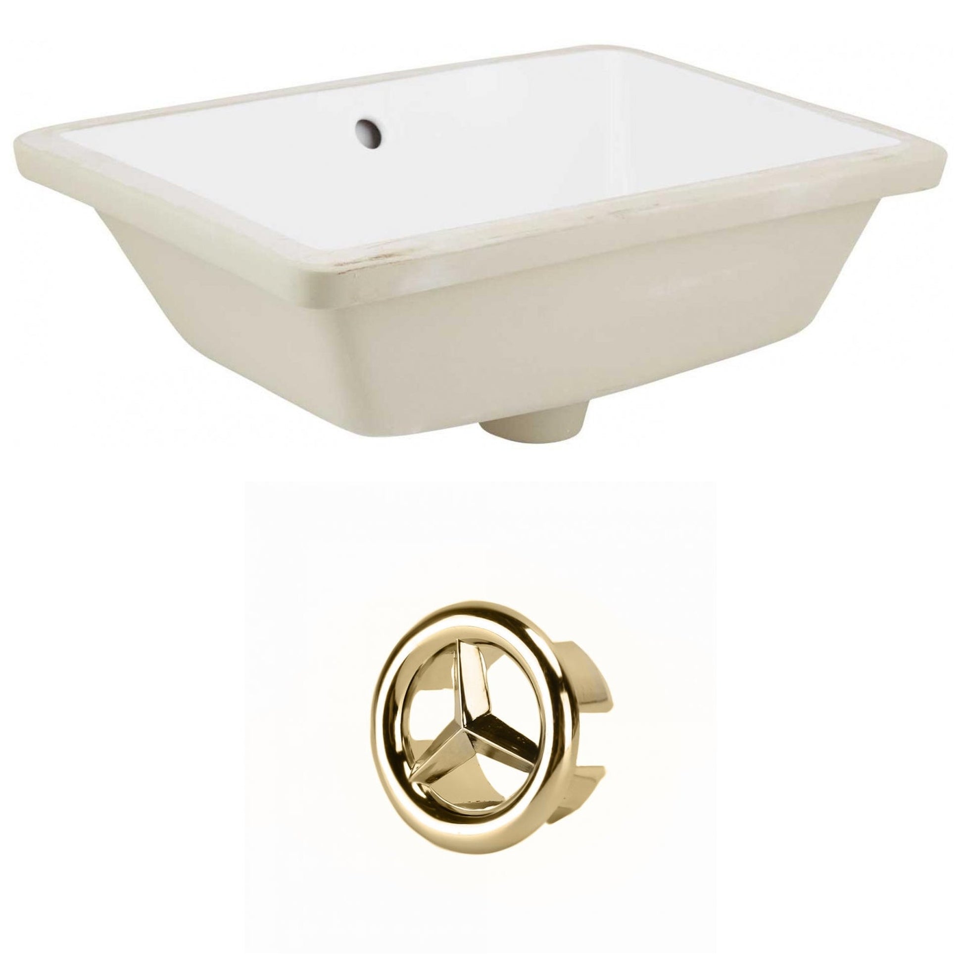 American Imaginations AI-20427 18" White Rectangular Ceramic Undermount Bathroom Sink Set