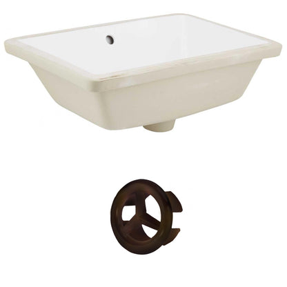 American Imaginations AI-20428 18" White Rectangular Ceramic Undermount Bathroom Sink Set