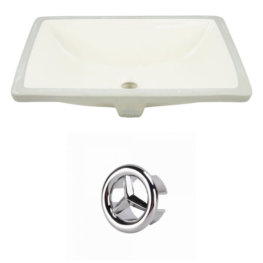 American Imaginations AI-20429 21" Biscuit Rectangular Ceramic Undermount Bathroom Sink Set