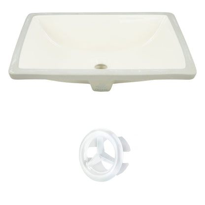American Imaginations AI-20431 21" Biscuit Rectangular Ceramic Undermount Bathroom Sink Set