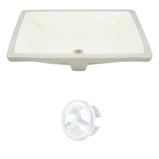 American Imaginations AI-20431 21" Biscuit Rectangular Ceramic Undermount Bathroom Sink Set