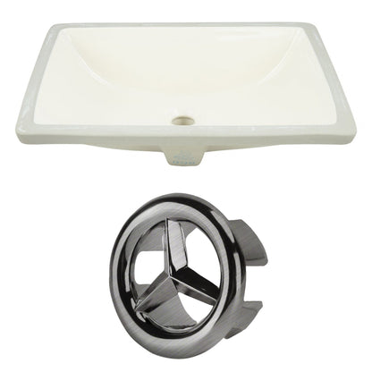 American Imaginations AI-20432 21" Biscuit Rectangular Ceramic Undermount Bathroom Sink Set