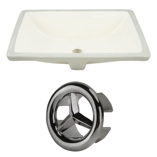 American Imaginations AI-20432 21" Biscuit Rectangular Ceramic Undermount Bathroom Sink Set