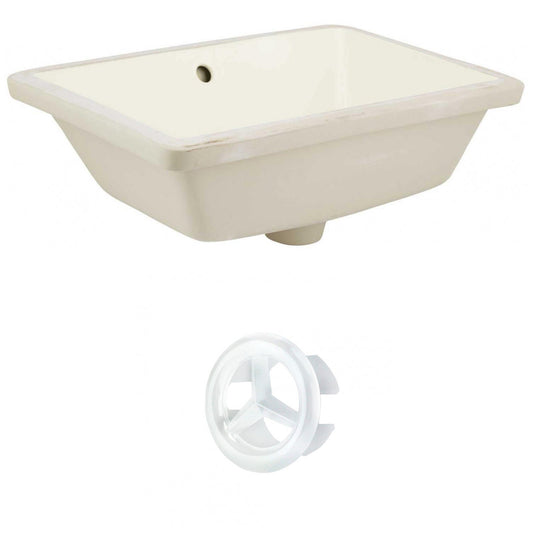 American Imaginations AI-20439 18" Biscuit Rectangular Ceramic Undermount Bathroom Sink Set