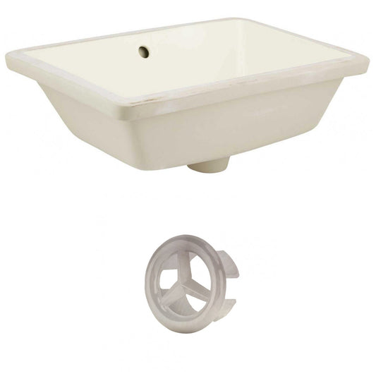 American Imaginations AI-20440 18" Biscuit Rectangular Ceramic Undermount Bathroom Sink Set