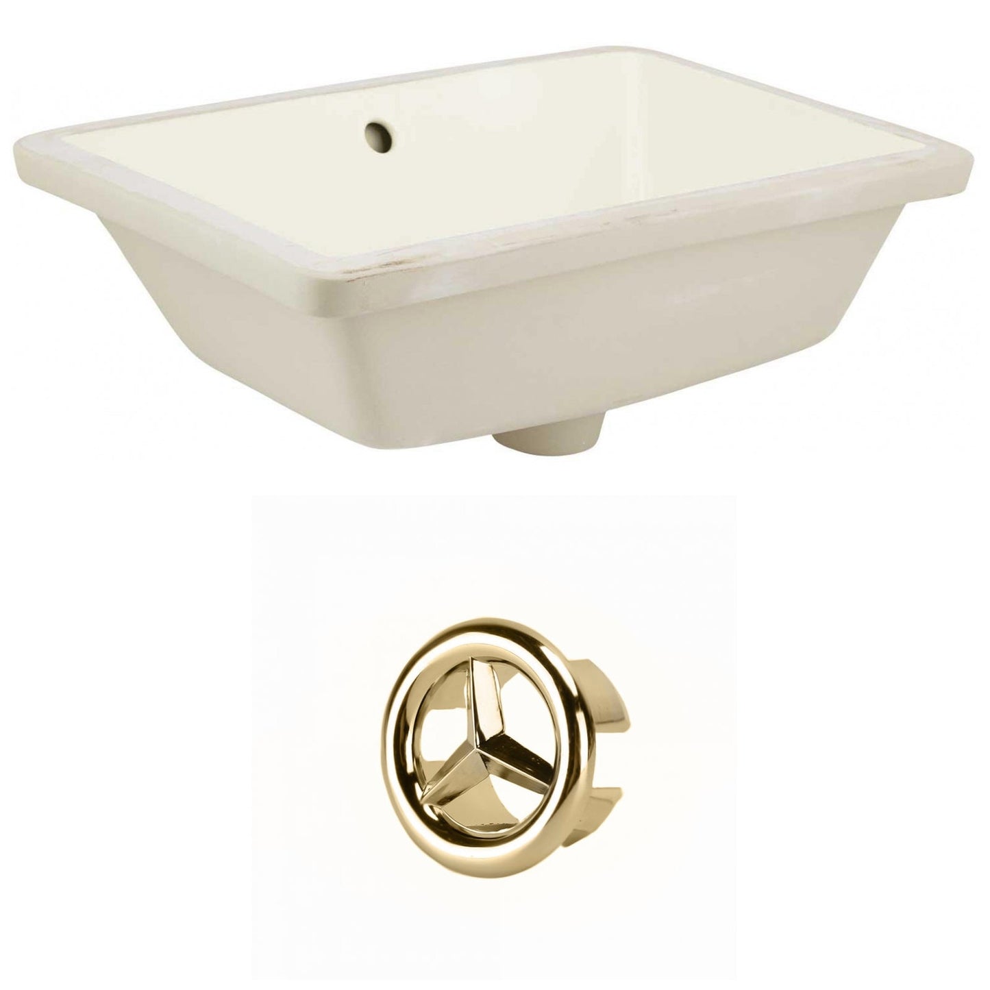 American Imaginations AI-20443 18" Biscuit Rectangular Ceramic Undermount Bathroom Sink Set