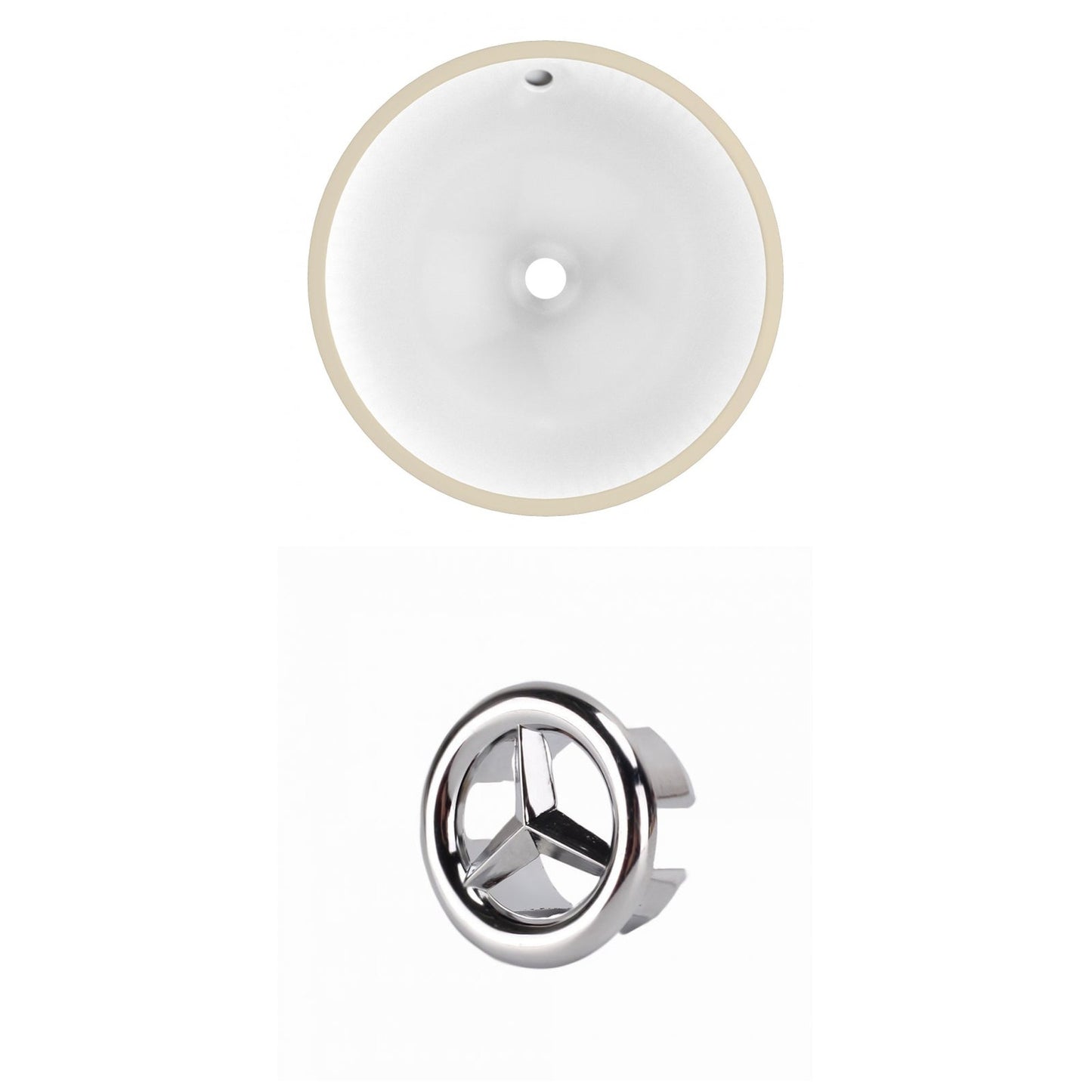 American Imaginations AI-20445 15" White Round Ceramic Undermount Bathroom Sink Set