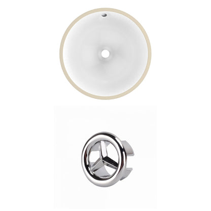 American Imaginations AI-20445 15" White Round Ceramic Undermount Bathroom Sink Set