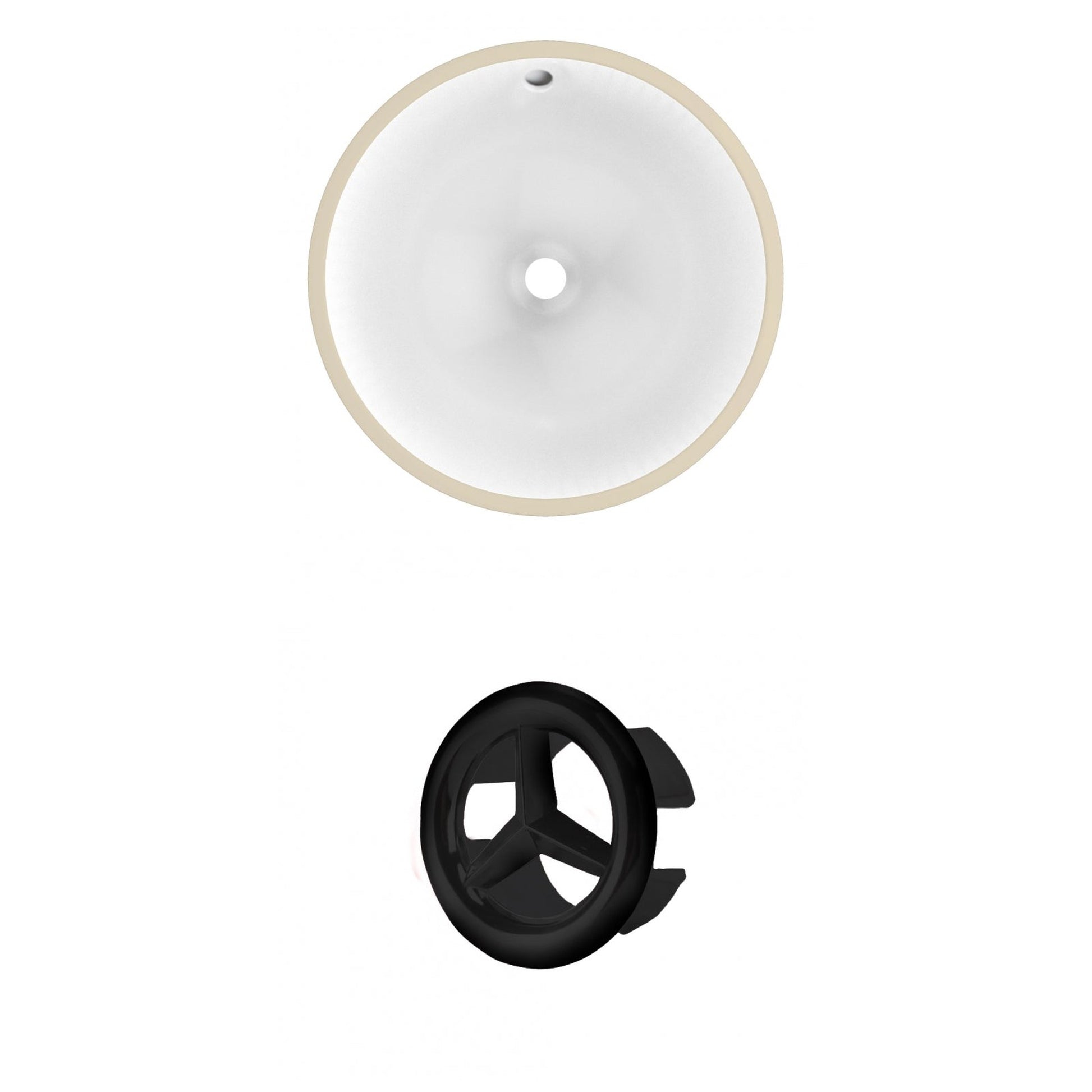 American Imaginations AI-20446 15" White Round Ceramic Undermount Bathroom Sink Set