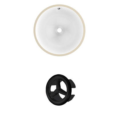 American Imaginations AI-20446 15" White Round Ceramic Undermount Bathroom Sink Set