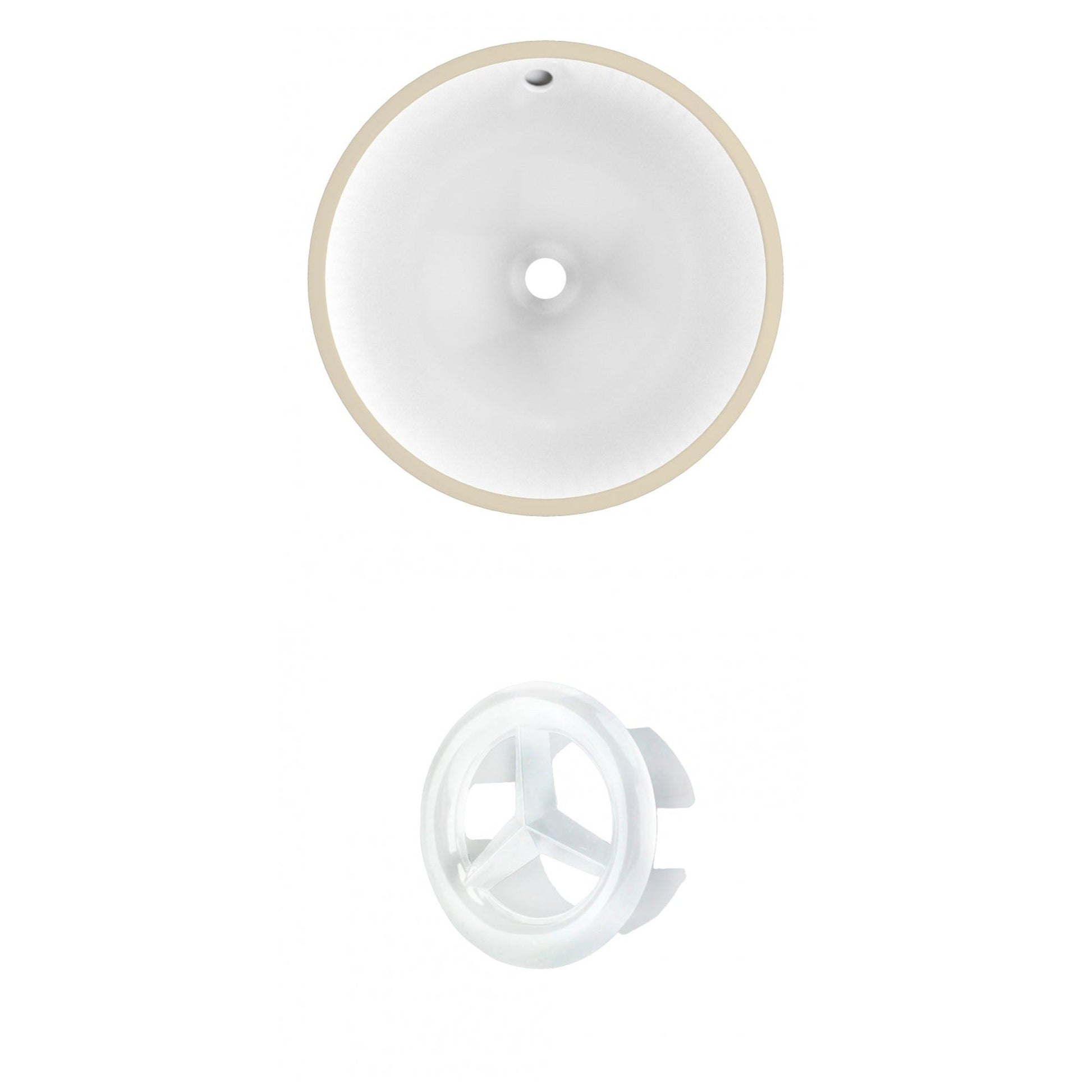 American Imaginations AI-20447 15" White Round Ceramic Undermount Bathroom Sink Set