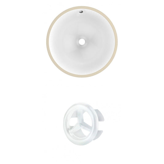 American Imaginations AI-20447 15" White Round Ceramic Undermount Bathroom Sink Set