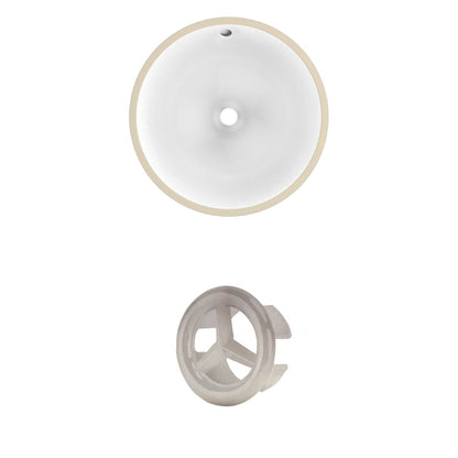American Imaginations AI-20448 15" White Round Ceramic Undermount Bathroom Sink Set