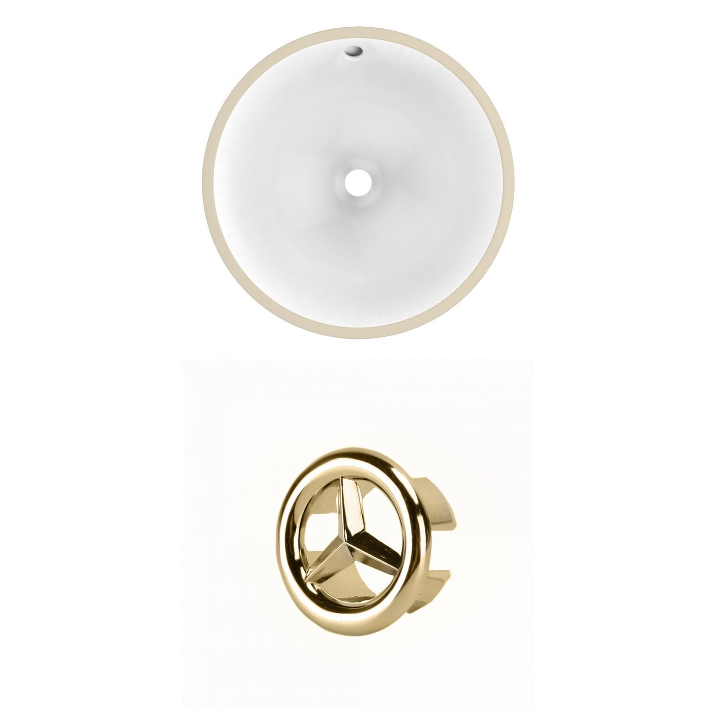 American Imaginations AI-20451 15" White Round Ceramic Undermount Bathroom Sink Set