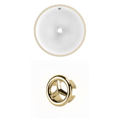 American Imaginations AI-20451 15" White Round Ceramic Undermount Bathroom Sink Set