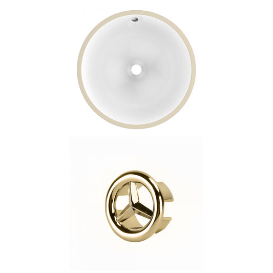 American Imaginations AI-20451 15" White Round Ceramic Undermount Bathroom Sink Set