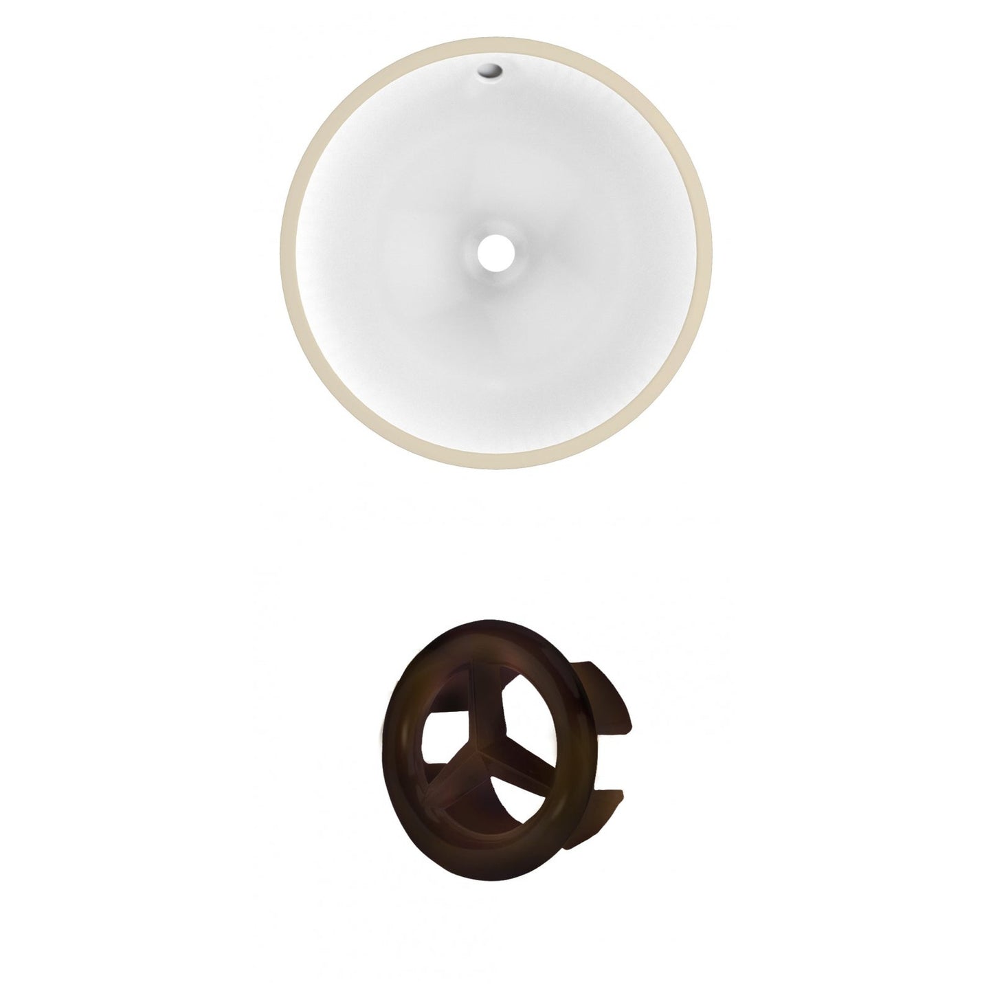 American Imaginations AI-20452 15" White Round Ceramic Undermount Bathroom Sink Set
