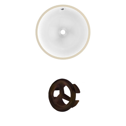 American Imaginations AI-20452 15" White Round Ceramic Undermount Bathroom Sink Set